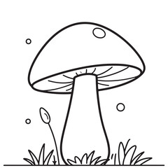 Mushroom Line Art Vector, Black and White Mushroom Illustrations.