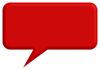 Red speech bubble png with soft shadow and rounded corners. Perfect for communication, dialog, quotes, comics or presentations. Isolated transparent png graphic for web and print design.