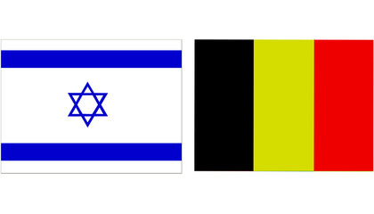 Israel Official flag with Belgium national flag, both countries flags are in Rectangular shape and isolated on white background
Horizontal colorful design Flag with together
Israelis