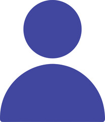 Blue User Profile Icon . Minimalist Avatar Silhouette Illustration