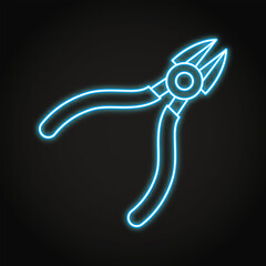 Side cutters neon line icon