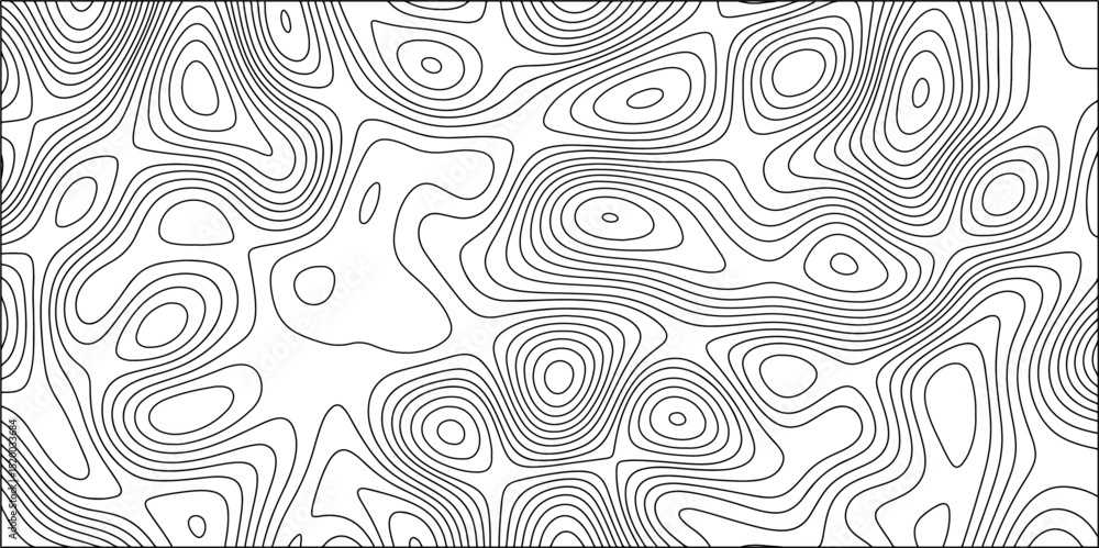 Aufkleber abstract topographic contour pattern in black and white, composed of densely packed, irregular conce