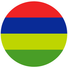 Mauritius national flag are isolated on white background.
Mauritius flag divided into 04 equal bands Up, Down having red, blue, yellow and green colors.
National flag of Mauritius