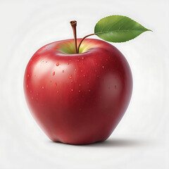 red apple on white background