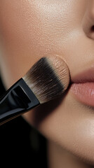 Applying foundation in makeup