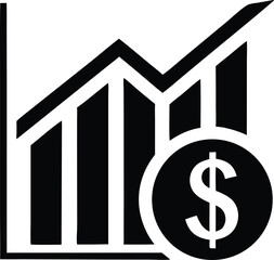 Minimalist upward trending line chart illustrating growth and positive economic progress