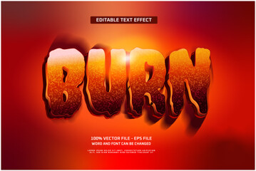 Burn Editable Text Effect - Fiery Gradient with Glowing Highlights Background