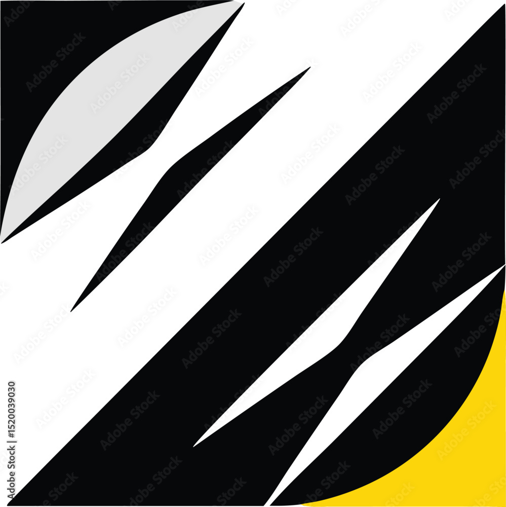 Poster modern abstract geometric composition featuring minimalist vector shapes and transparency