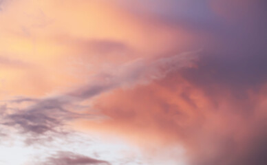 A sunset sky with soft luminous clouds.