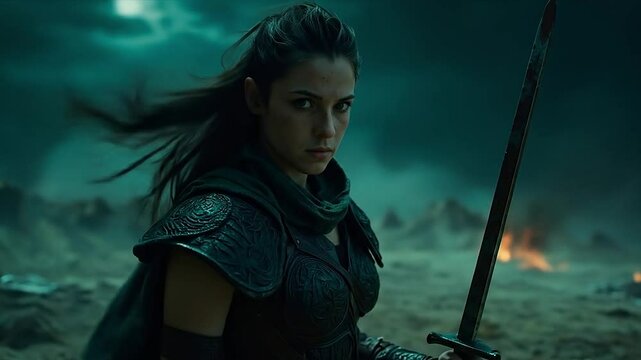 Medieval despair and darkness of war. A video clip in the genre of combat fantasy.