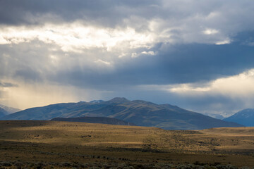 The Andes mountains from El Calafate in Santa Cruz Patagonia Argentina sunset landscape