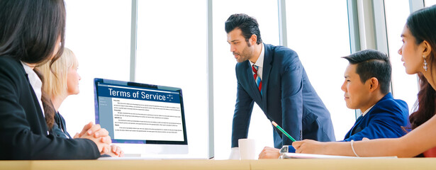 Online term of service conditions showing brisk rules and regulations in using the website on...