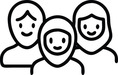 Silhouette design featuring likely group of individuals representing diversity in portraiture