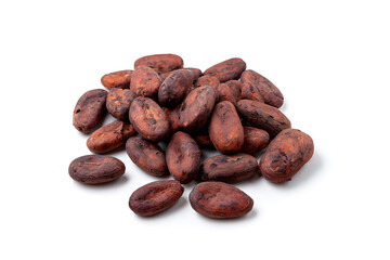 Obraz premium Close-Up of Cacao Beans Isolated on White
