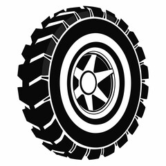 Big black tire wheel off road vehicle