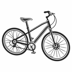 Fototapeta premium Classic bicycle design black and white illustration