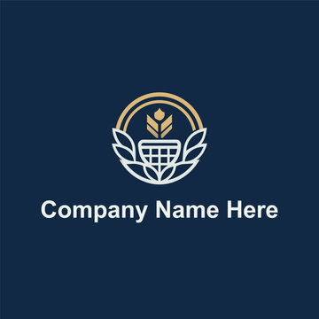 Online shopping logo design template concept for eCommerce flatform