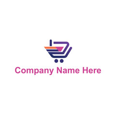 Online shopping logo design template concept for eCommerce flatform