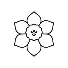 Elegant Daffodil Line Art Simple Flower Illustration Design