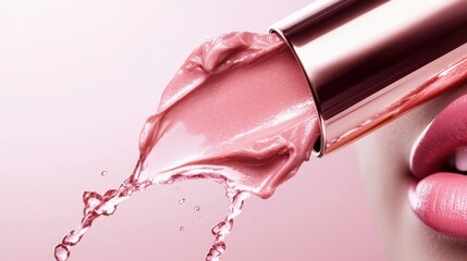 Liquid lipstick flowing