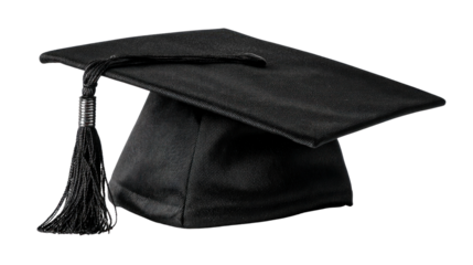 Graduation Cap: A classic black graduation cap with a tassel, symbolizing academic achievement and the culmination of years of hard work and dedication.