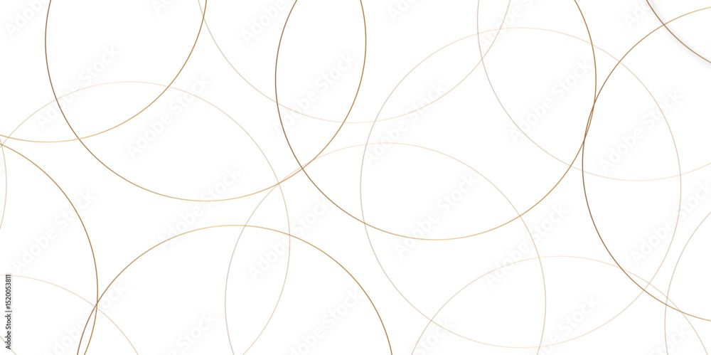 Poster Abstract background golden circle stock line background. abstract artistic of geometric background Gold circles abstract seamless vector pattern. Minimal style white website banner, decoration Vector.