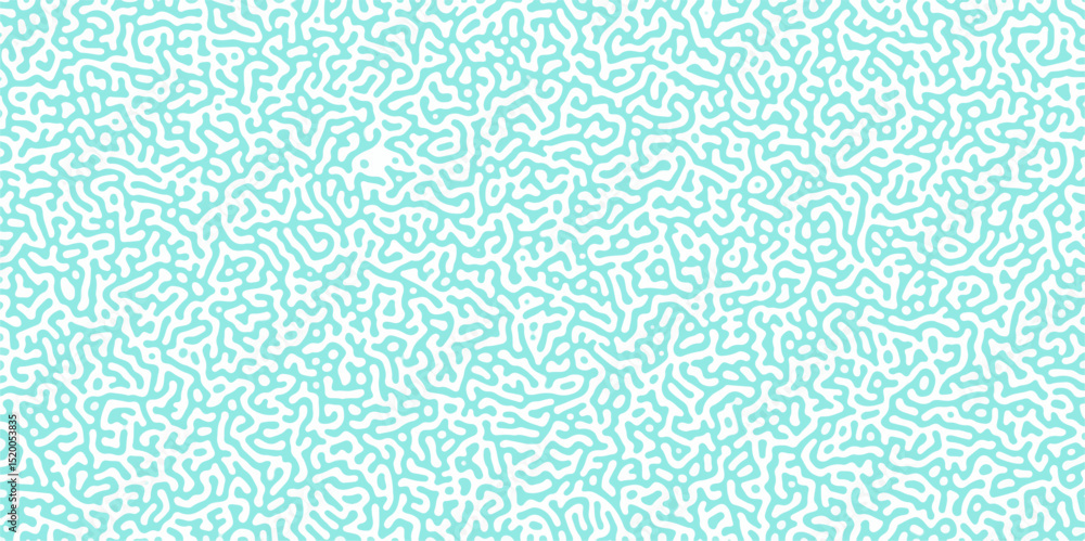 Poster Turing Abstract Pattern, suitable for any business. White and blue color diffusion reaction seamless pattern.An abstract Reaction-diffusion or Turing pattern formation, coral reef, natural texture,	