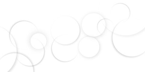 Abstract background with circle white abstract geometric background with soft light white paper circles in design .Gray abstract. Modern design background for report and project presentation template.