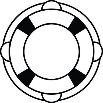recommend clip art: lifebuoy icon line art vector illustration on transparent background
