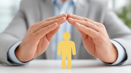 Protecting With Comprehensive Insurance Plans Hands Shield A Person Representing Safety And Security