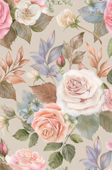 Modern Floral Pattern – Colorful Abstract Flowers in Seamless Vector Style