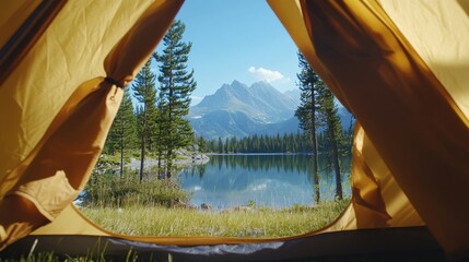 Stunning view from a camping tent