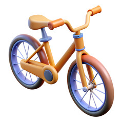 Isolated on white, a 3d vintage red bicycle with its wheels and pedals ready for a ride