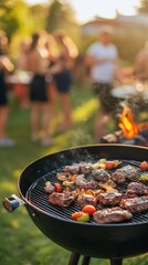 Summer BBQ with tasty meat