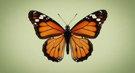 Fototapeta premium butterfly on green background