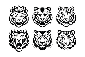 Obraz premium Tiger head logo collection vector