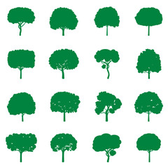 Set of Green Trees. EPS Illustration.