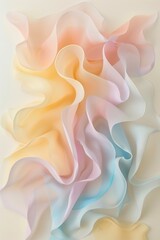 Obraz premium Abstract Flowing Forms in Pastel Gradients on Cream Background