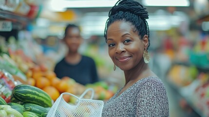Woman at produce market