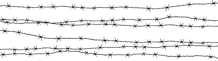 Adobe Illustrator ArtworkBarbed wire background. Vector illustration isolated on white.