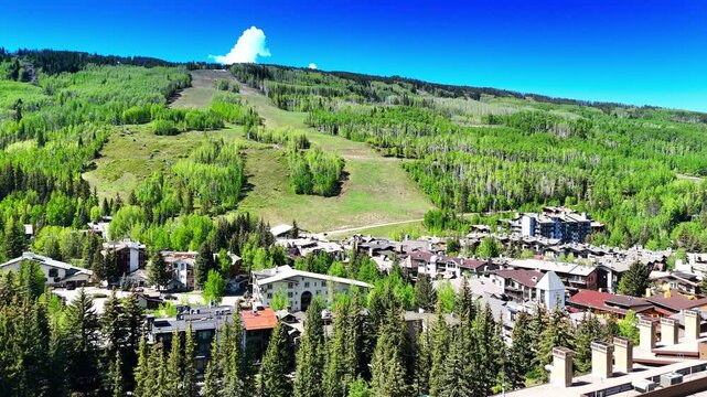 Aerial video Town of Vail, Colorado
