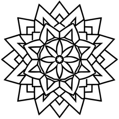 Pixel-Style Mandala Vector on White