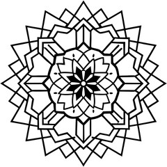 Pixel-Style Mandala Vector on White