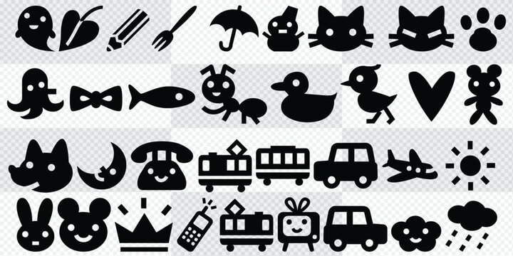 Dingbat Icon Collection &ndash; Decorative Vector Symbols Set Featuring Abstract Shapes, Borders, Flourishes, Arrows, and Design Elements for Typography, Logos, Patterns, and Graphic Projects


