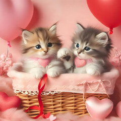 beautiful kittens in a bucket