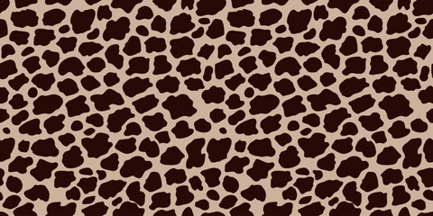 Seamless giraffe skin pattern in brown and beige tones. Animal print background for textile design, wallpapers, fashion fabric, and decorative projects. Natural and wild texture