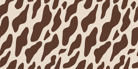Brown and Beige Cow Abstract Animal Print Seamless Pattern