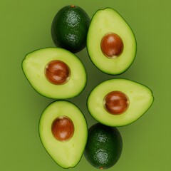 Avocados Halves and Whole Fruit
