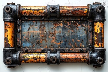 Handmade industrial square frame for decor high resolution picture