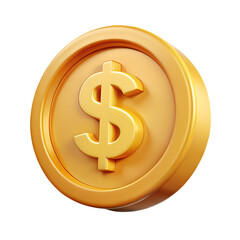 Obraz premium 3d render golden coin with dollar sign